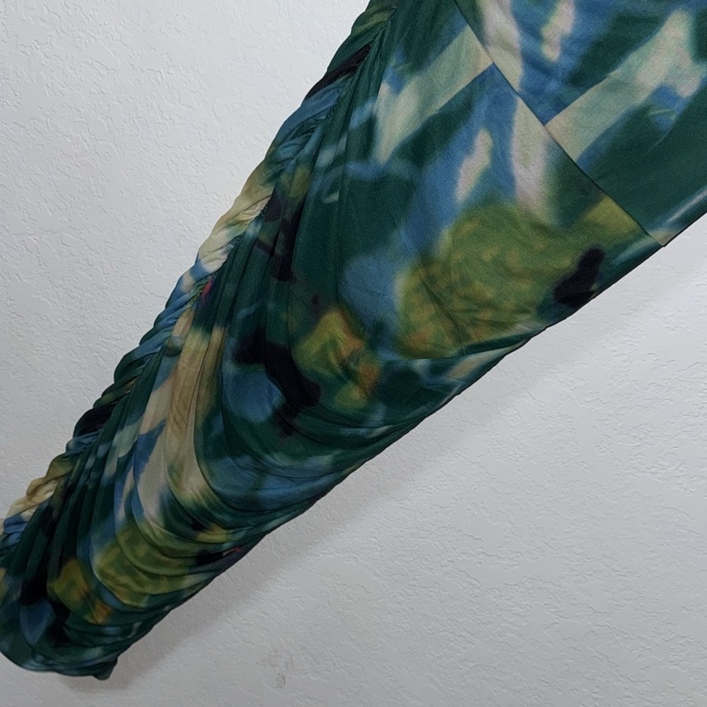 Prettygarden Vibrant One-Shoulder Dress in Green and Blue - Picture 10 of 10